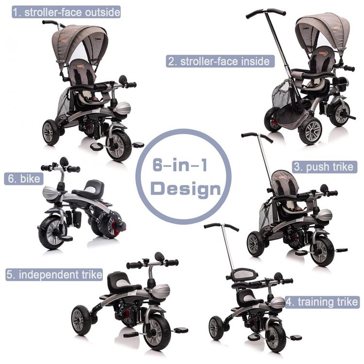 Triciclo-Infantil-6-em-1-com-Alca-Ajustavel-e-Assento-foto-1