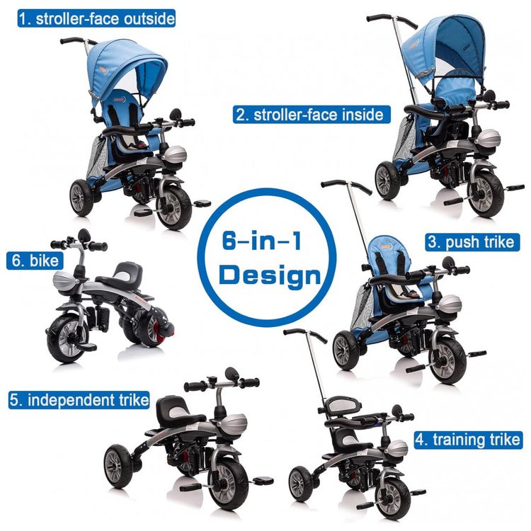 Triciclo-Infantil-6-em-1-com-Alca-Ajustavel-e-Assento-foto-1