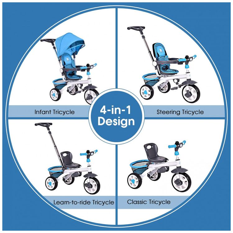 Triciclo-Infantil-4-em-1-com-Alca-Removivel-Sino-Assento-foto-1