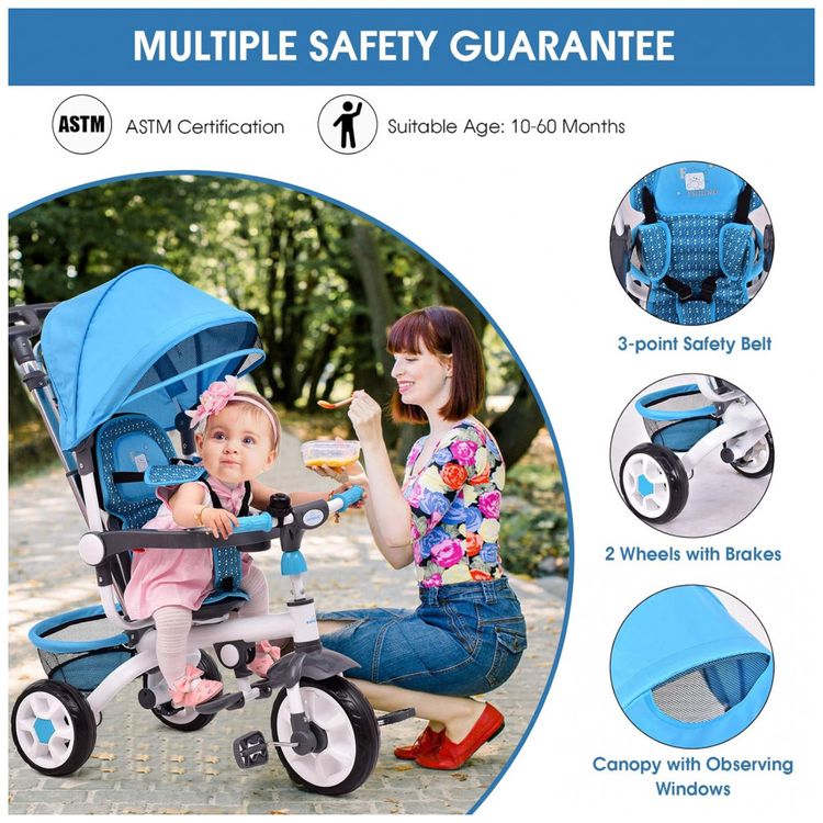 Triciclo-Infantil-4-em-1-com-Alca-Removivel-Sino-Assento-foto-2