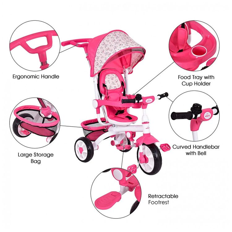 Triciclo-Infantil-4-em-1-com-Alca-Removivel-Sino-Assento-foto-3