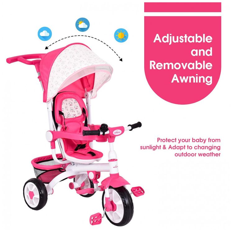 Triciclo-Infantil-4-em-1-com-Alca-Removivel-Sino-Assento-foto-5