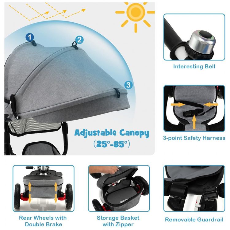 Triciclo-Infantil-4-em-1-com-Alca-Removivel-Sino-Assento-foto-3