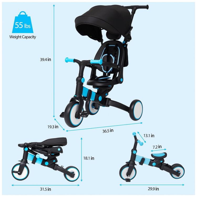 Triciclo-para-bebe-GAOMON-7-em-1-triciclo-infantil-dobravel-foto-2