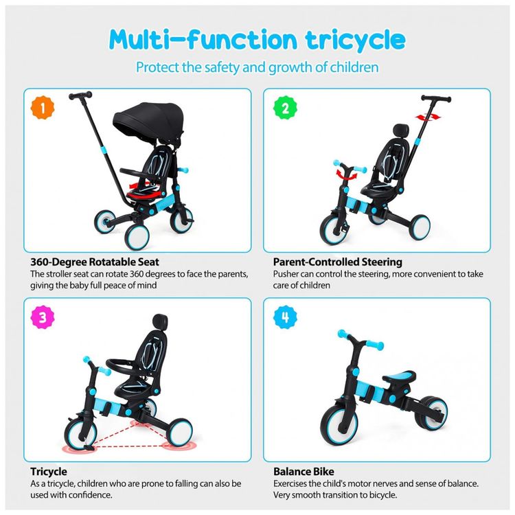 Triciclo-para-bebe-GAOMON-7-em-1-triciclo-infantil-dobravel-foto-3