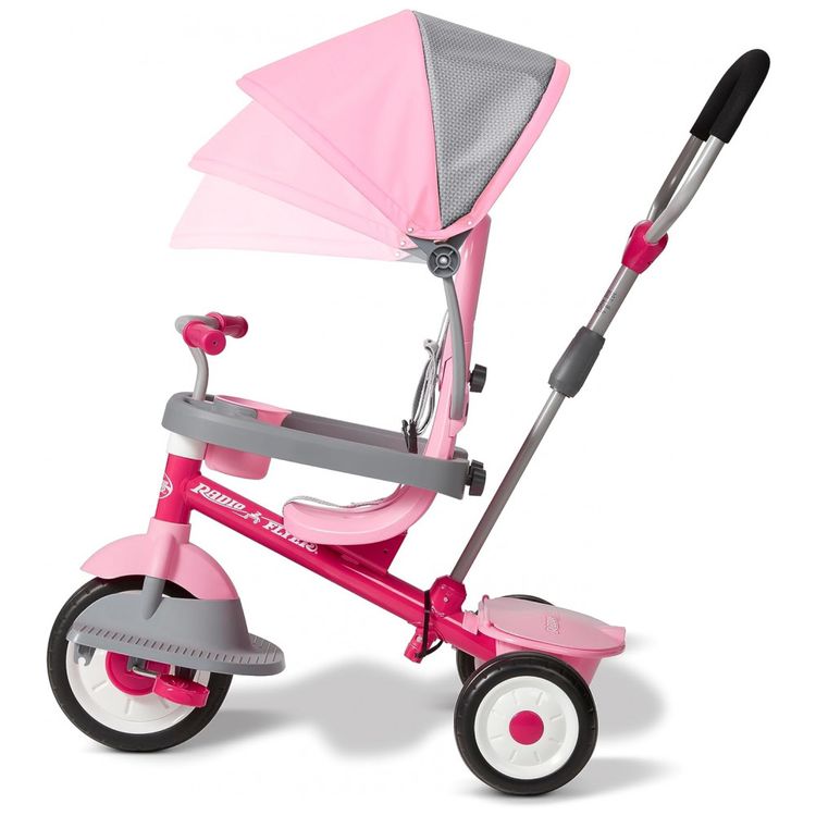 Radio-Flyer-Pedal-Push-4-em-1-Stroll-N-Trike-triciclo-rosa-foto-4