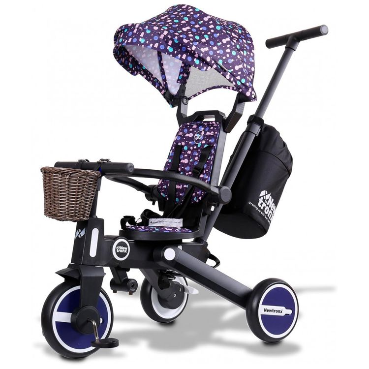 Triciclo-Infantil-com-Cesta-Mochila-de-Viagem-e-Bolsa-para-foto-0