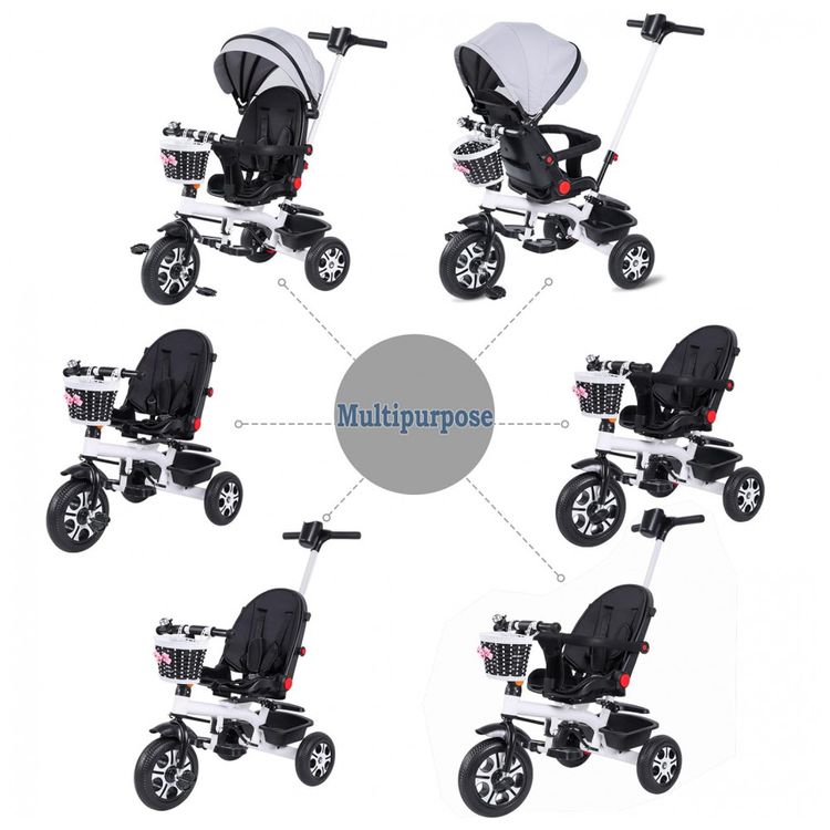 Triciclo-Infantil-6-em-1-com-Guarda-Copo-Assento-Giratorio-foto-1