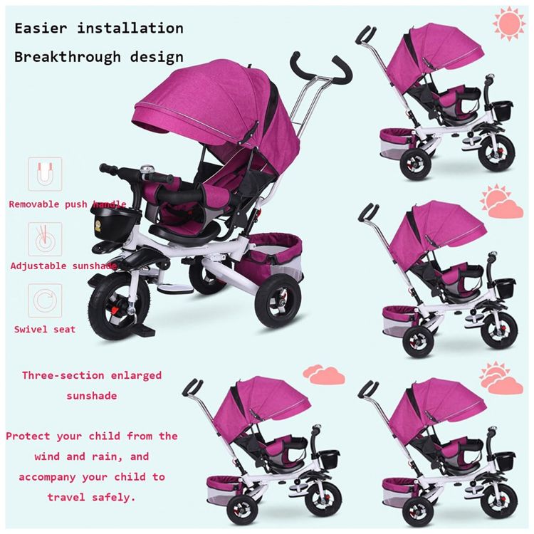 Triciclo-Infantil-4-em-1-Dobravel-com-Alca-de-Pressao-foto-1