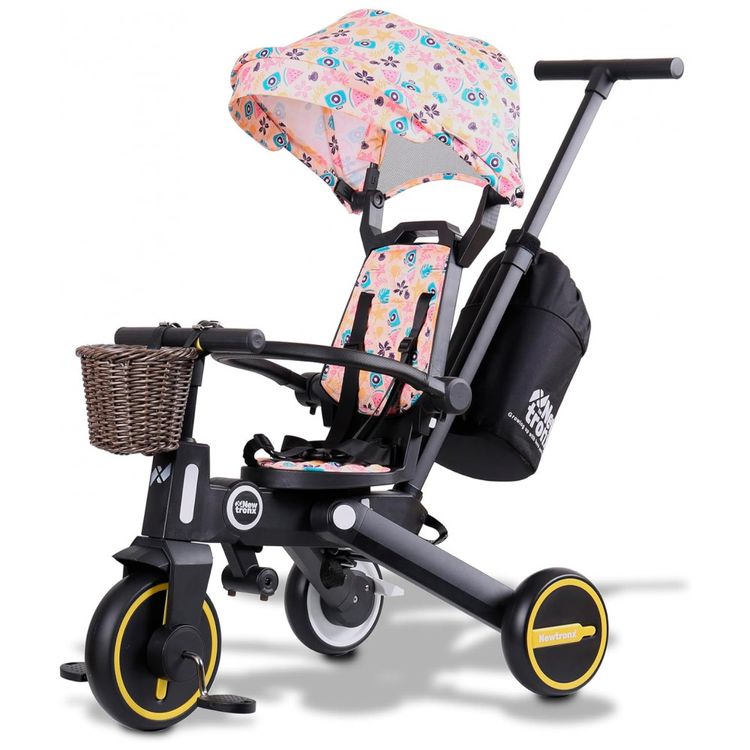 Triciclo-Infantil-com-Cesta-Mochila-de-Viagem-e-Bolsa-para-foto-0