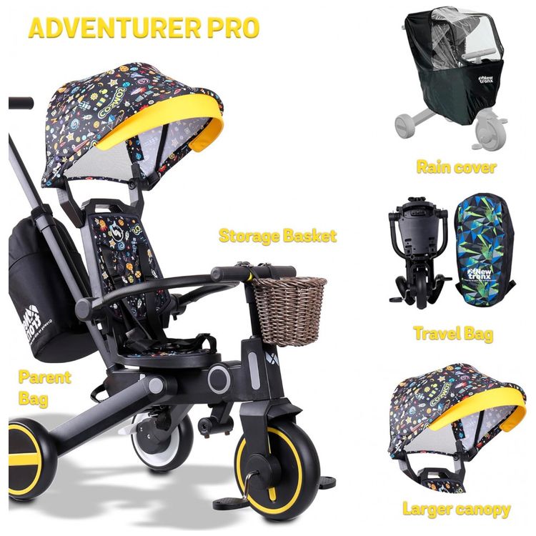 Triciclo-Infantil-com-Cesta-Mochila-de-Viagem-e-Bolsa-para-foto-1