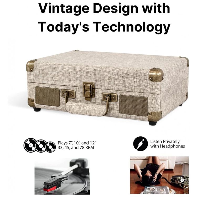 Toca-Discos-Retro-com-Suporte-de-Record-Player-e-Bluetooth-foto-5