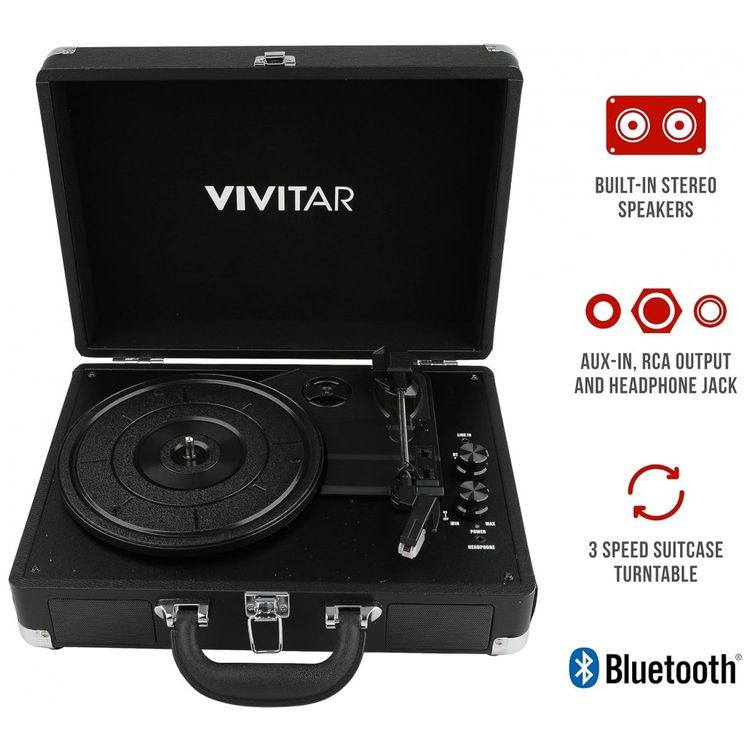 Toca-Discos-com-3-Velocidades-Bluetooth-Duplo-Alto-foto-1