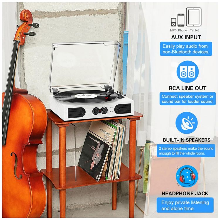 Toca-Discos-de-Vinil-com-Alto-Falantes-Estereo-Integrados-e-foto-4