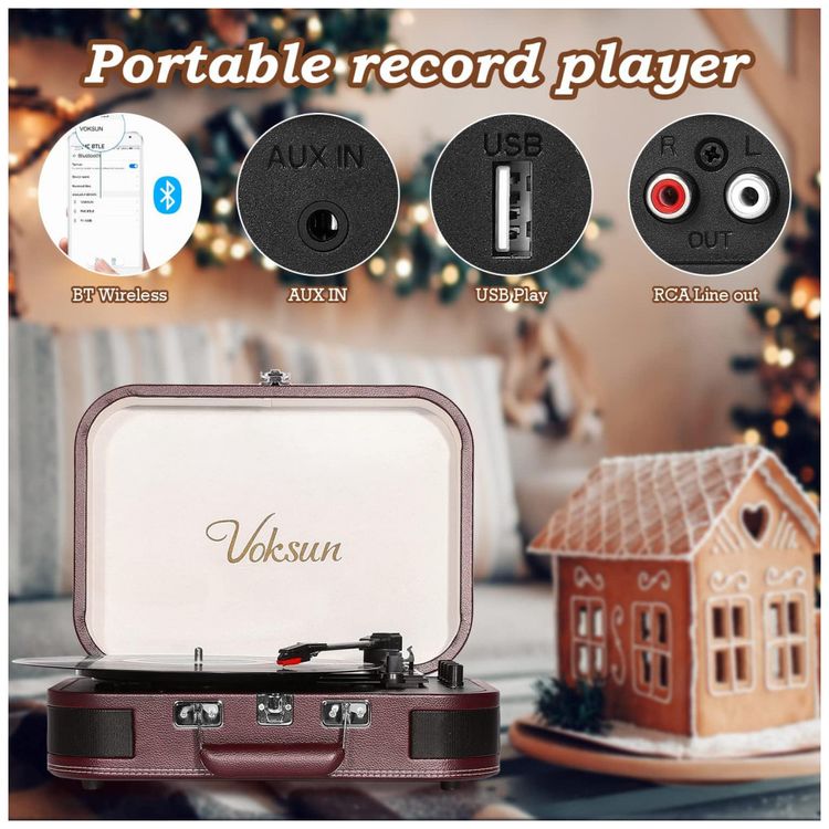 Toca-Discos-com-Bluetooth-Alto-Falantes-Estereo-Integrados-foto-5