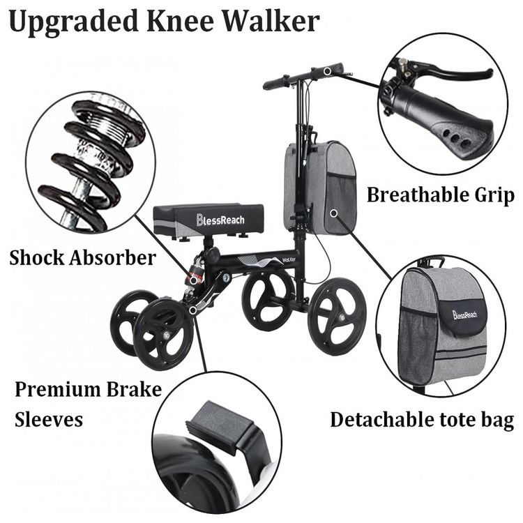 Scooter-medico-deluxe-com-andador-de-joelho-direcionavel-foto-1
