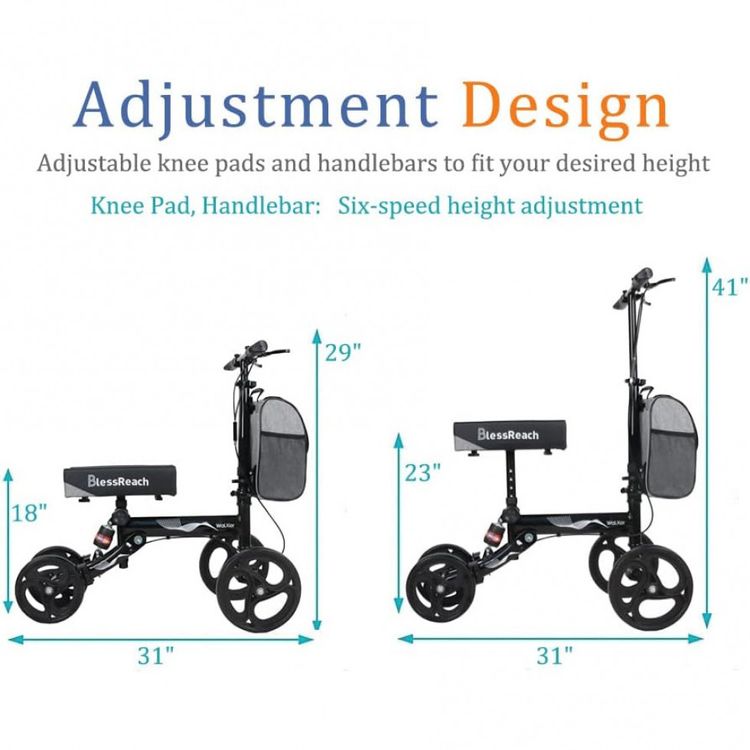 Scooter-medico-deluxe-com-andador-de-joelho-direcionavel-foto-2