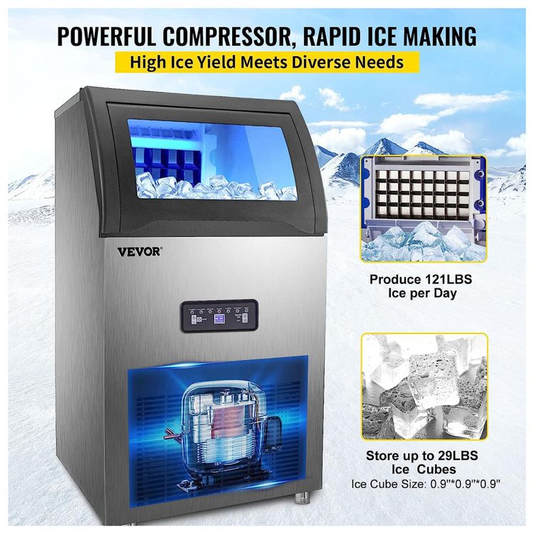 Maquina-de-Gelo-Automatica-Produz-ate-31kg-Cor-110v-VEVOR-foto-1