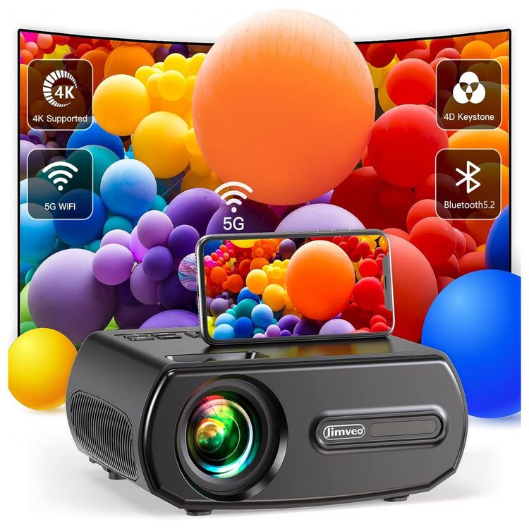 Projetor-4K-1080P-com-Bluetooh-e-Wi-Fi-5G-para-Celular-e-TV-foto-0