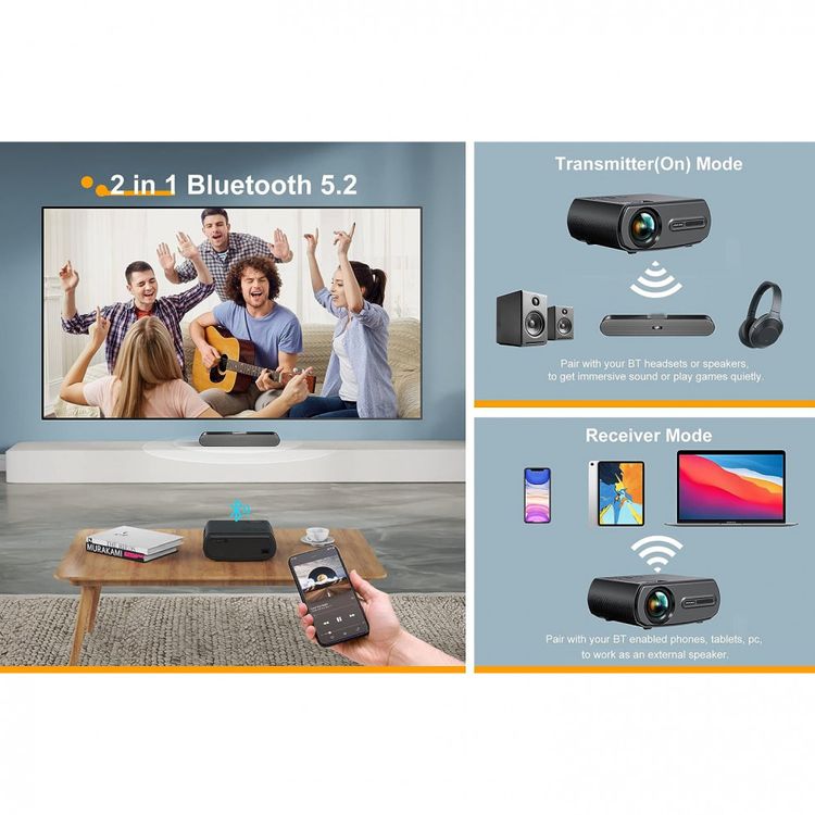 Projetor-4K-1080P-com-Bluetooh-e-Wi-Fi-5G-para-Celular-e-TV-foto-3