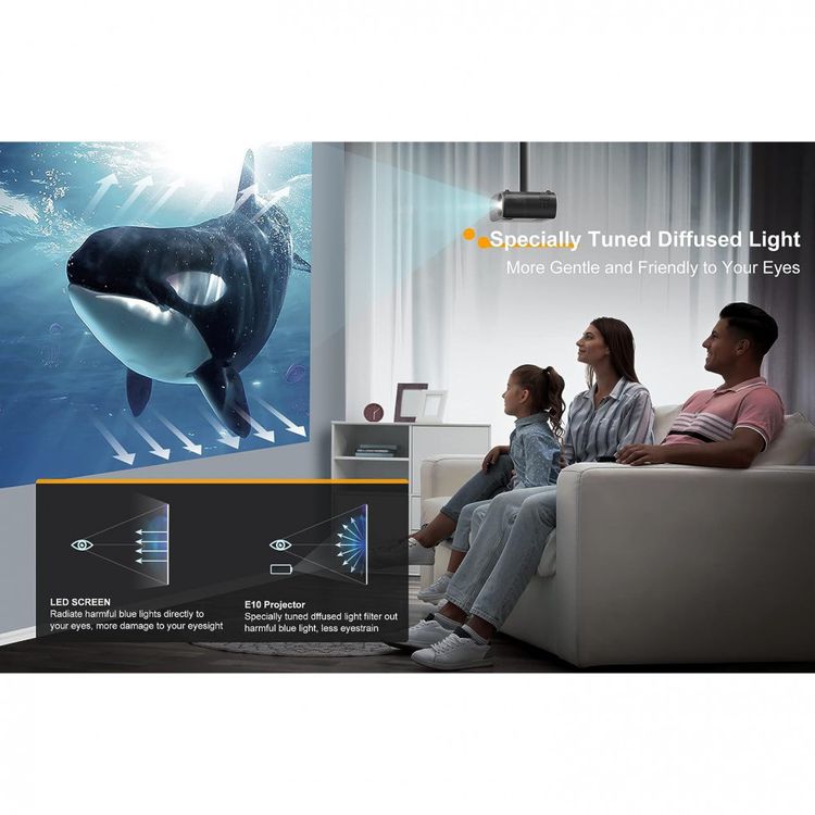 Projetor-4K-1080P-com-Bluetooh-e-Wi-Fi-5G-para-Celular-e-TV-foto-4