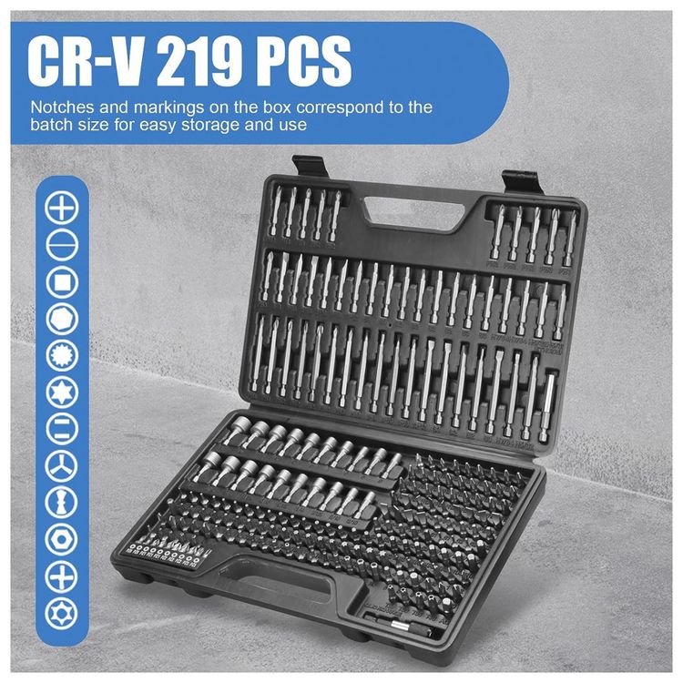 Kit-de-Brocas-Aco-S2-214-Pecas-com-Estojo-YESKING-BT214-foto-1