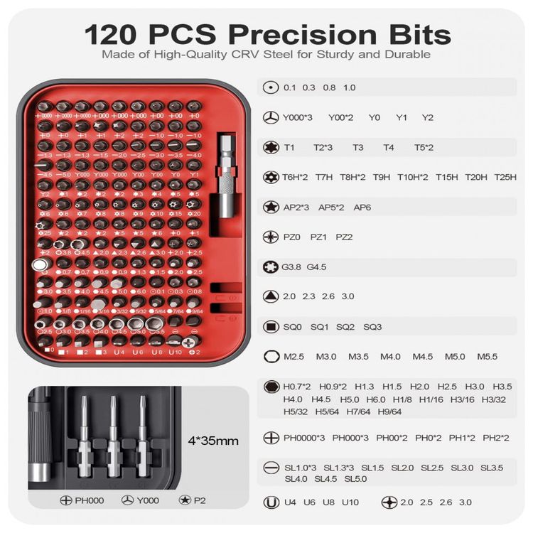 Kit-de-Brocas-130-Pecas-com-Chave-de-Fenda-Magnetica-e-foto-1
