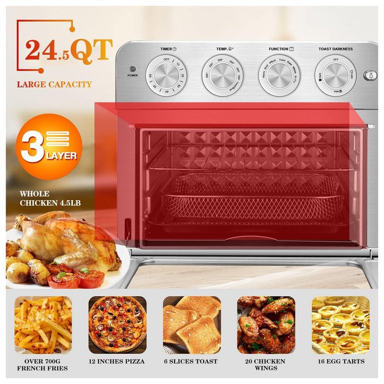 Forno-Eletrico-de-Bancada-24.5L-7-em-1-Multifuncoes-com-foto-1