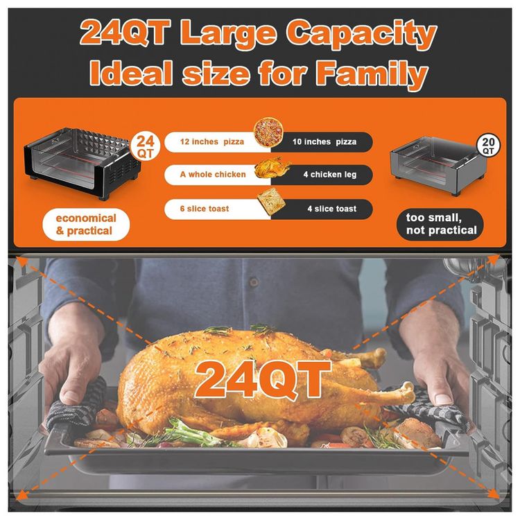 Forno-Eletrico-de-Bancada-24.5L-7-em-1-Multifuncoes-com-4-foto-1