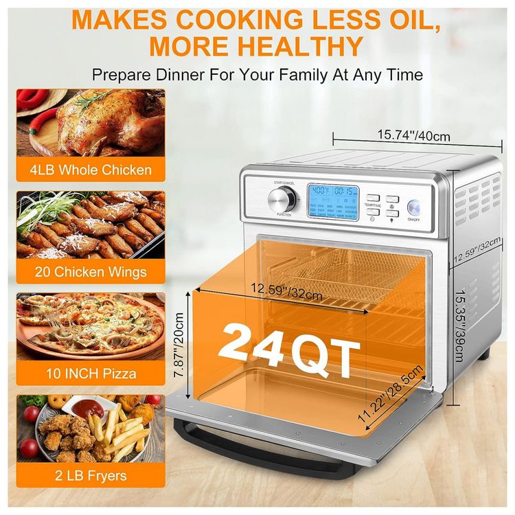 Forno-Eletrico-de-Bancada-26.5L-15-em-1-Multifuncoes-com-foto-1