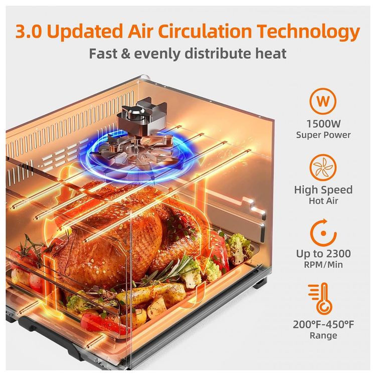 Forno-Eletrico-de-Bancada-19L-5-em-1-Multifuncoes-em-Aco-foto-4