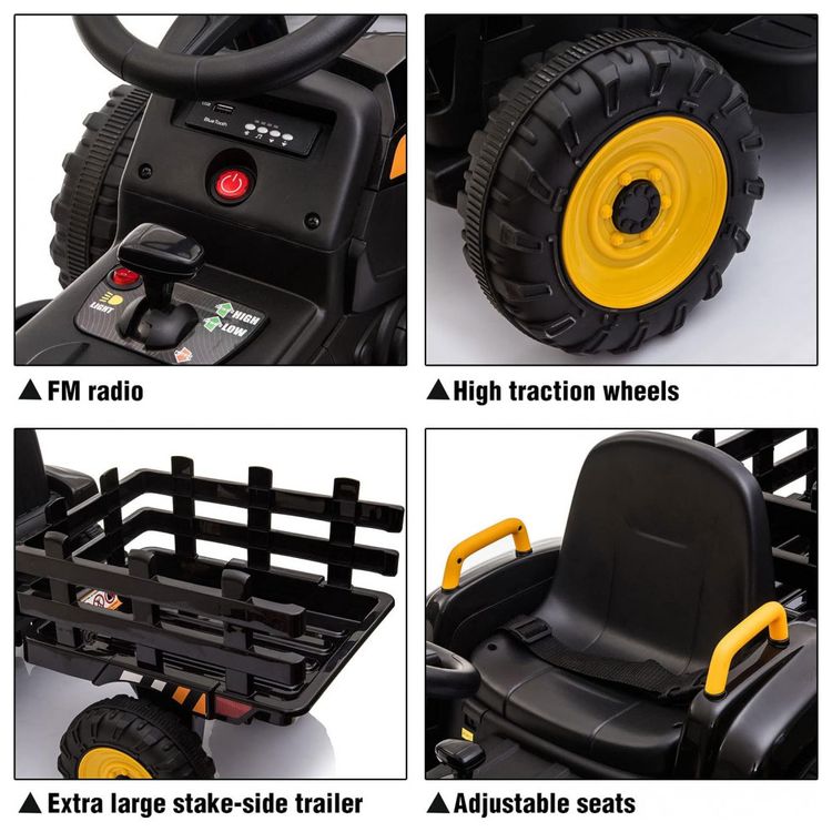 Trator-Eletrico-Infantil-a-Bateria-12V-com-Motor-Duplo-e-foto-5