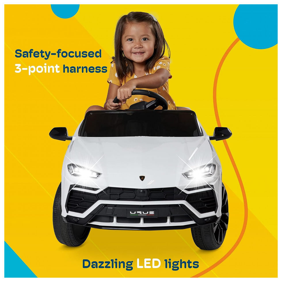 Encontraproduto.com.br - Carro, Carrinho Elétrico Infantil a Bateria 12V 1 Assento com Luz LED e Suspensão de Mola, KIDZONE, Rosa