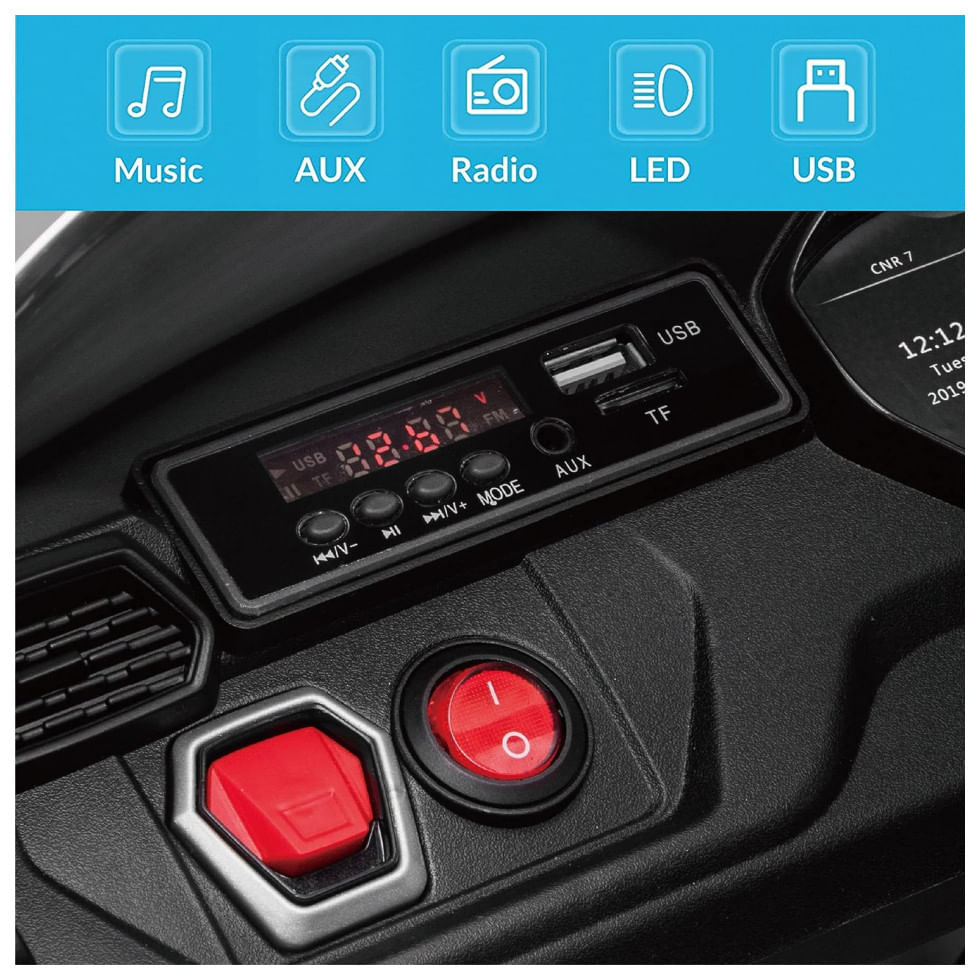 Encontraproduto.com.br - Carro, Carrinho Elétrico Infantil a Bateria 12V 1 Assento com Luz LED e Suspensão de Mola, KIDZONE, Rosa