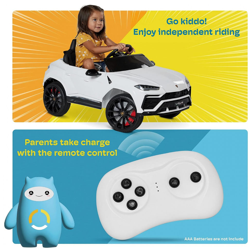 Encontraproduto.com.br - Carro, Carrinho Elétrico Infantil a Bateria 12V 1 Assento com Luz LED e Suspensão de Mola, KIDZONE, Rosa