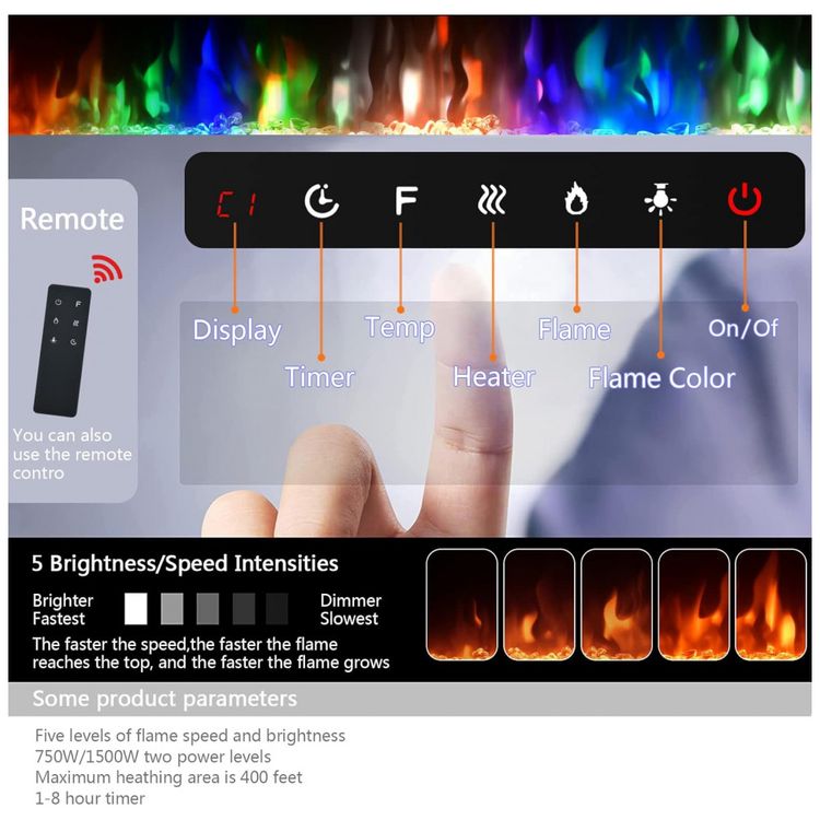 Lareira-Eletrica-de-Embutir-A43x228L-Ultrafina-com-Painel-foto-3
