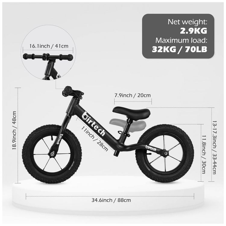 Bicicleta-sem-Pedal-com-Assento-Ajustavel-e-Pneus-foto-1