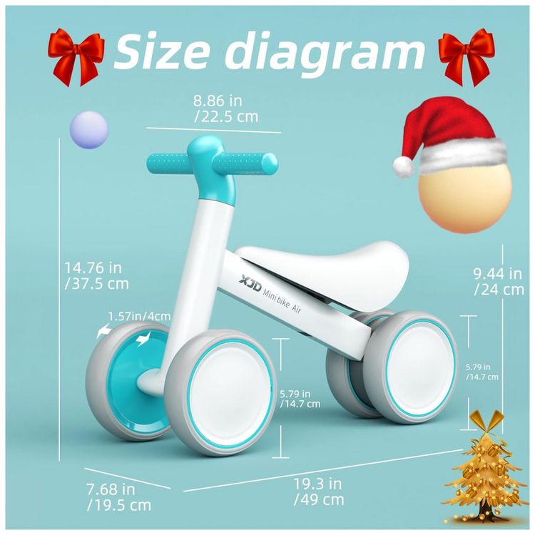Bicicleta-sem-Pedal-com-4-Rodas-para-Criancas-de-1-a-3-Anos-foto-4