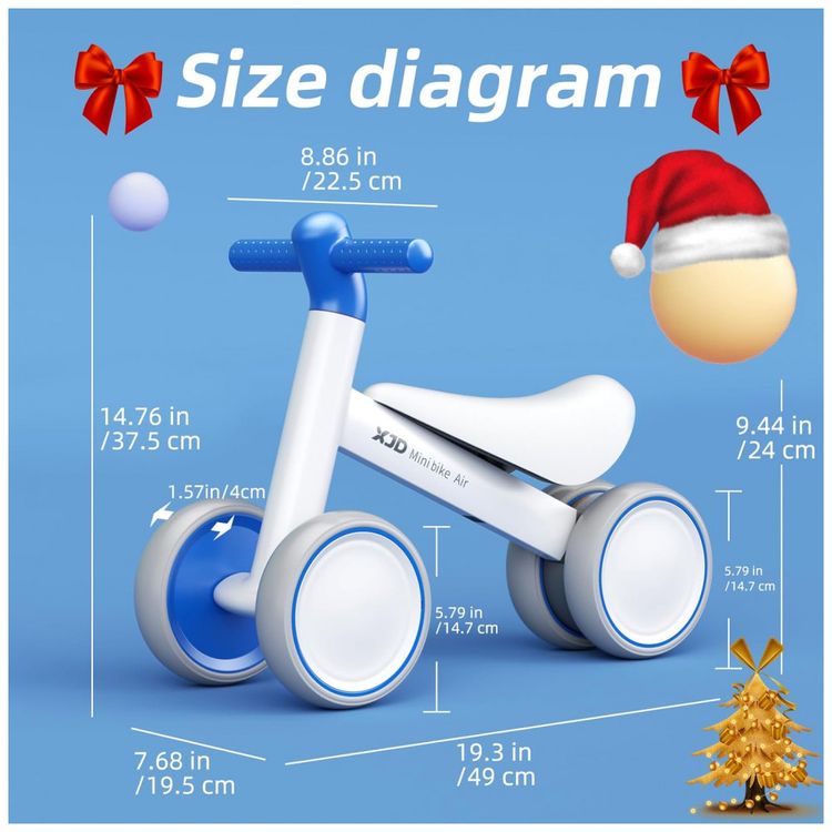 Bicicleta-sem-Pedal-com-4-Rodas-para-Criancas-de-1-a-2-Anos-foto-4