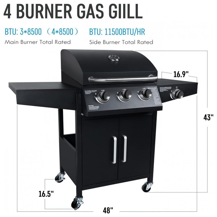 Churrasqueira-a-Gas-45.500-BTU-com-4-Queimadores-2-Portas-e-foto-3