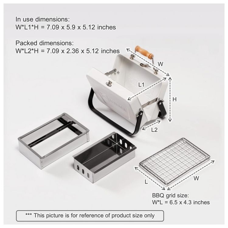 KENLUCK-Mini-Churrasqueira-a-Carvao-Portatil-Dobravel-em-Aco-foto-5