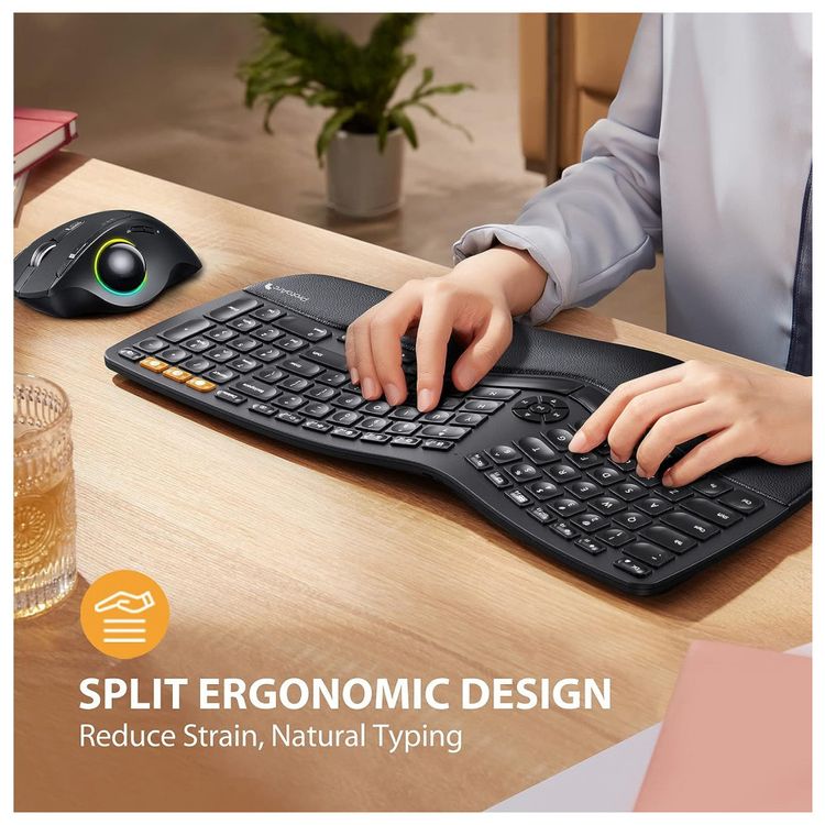 ProtoArc-EK01-Teclado-Ergonomico-Sem-Fio-Recarregavel-Reduz-foto-1