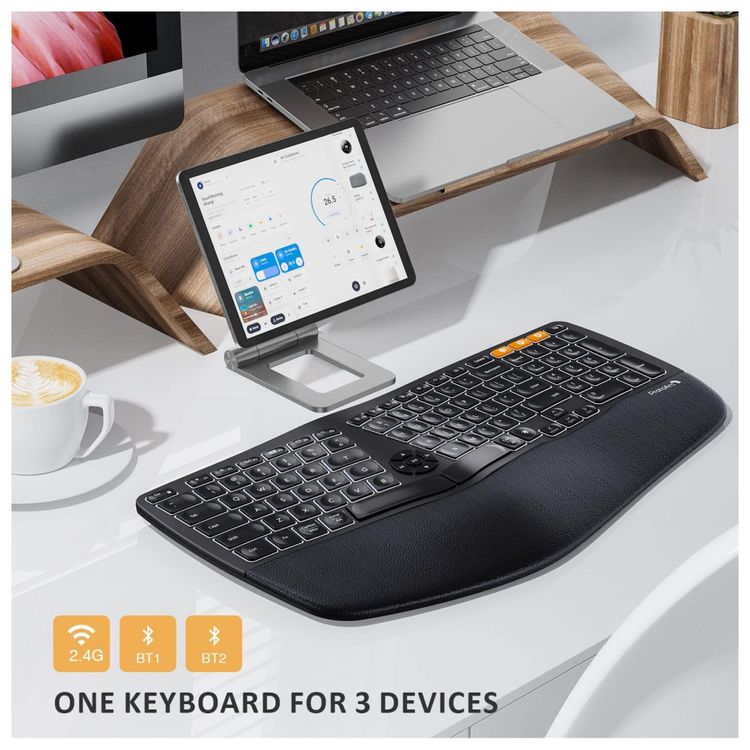 ProtoArc-EK01-Teclado-Ergonomico-Sem-Fio-Recarregavel-Reduz-foto-2