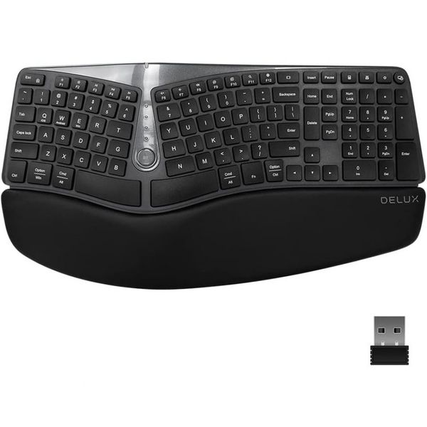 DELUX-GM901D-Teclado-Ergonomico-Sem-Fio-Recarregavel-Reduz-a-foto-0