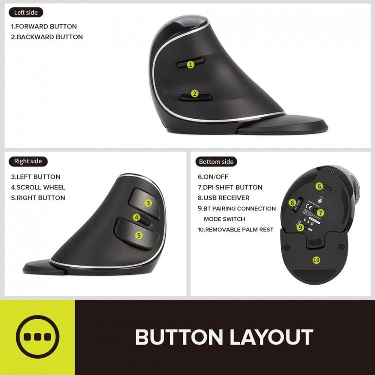 DELUX-Mouse-Ergonomico-Vertical-sem-Fio-Reduz-a-Tensao-do-foto-2