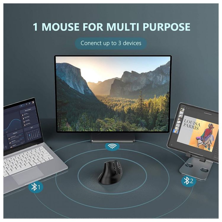 Mouse-Ergonomico-Vertical-Optico-sem-Fio-Reduz-a-Tensao-do-foto-3