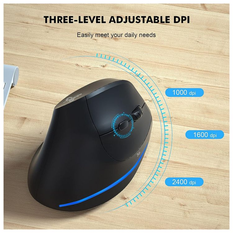 Mouse-Ergonomico-Vertical-Optico-sem-Fio-Reduz-a-Tensao-do-foto-4