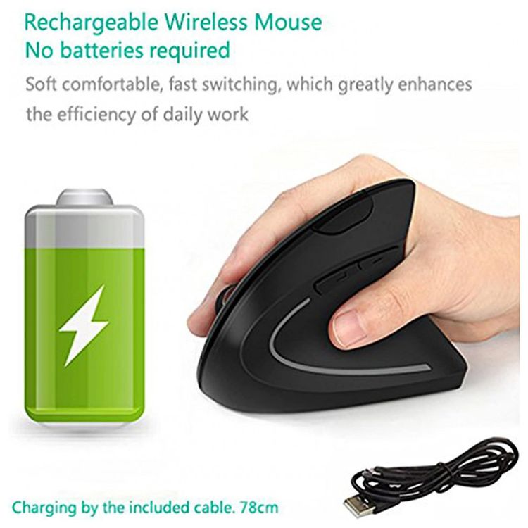 Mouse-Ergonomico-Vertical-Optico-sem-Fio-Reduz-a-Tensao-do-foto-3