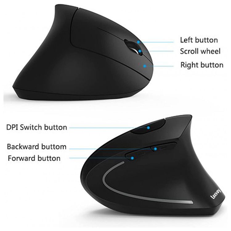 Mouse-Ergonomico-Vertical-Optico-sem-Fio-Reduz-a-Tensao-do-foto-4