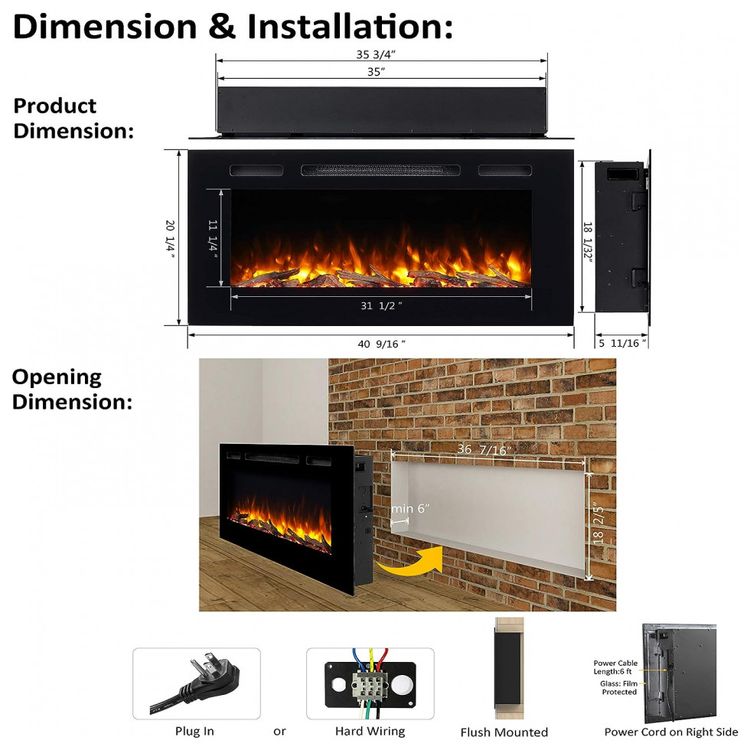 Lareira-Eletrica-PuraFlame-de-Embutir-A50x91L-com-Controle-foto-5